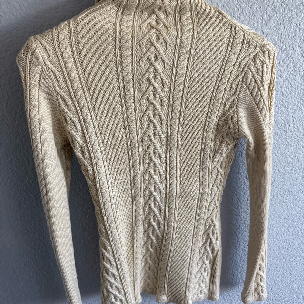 Elegant Cream Cable Knit Sweater